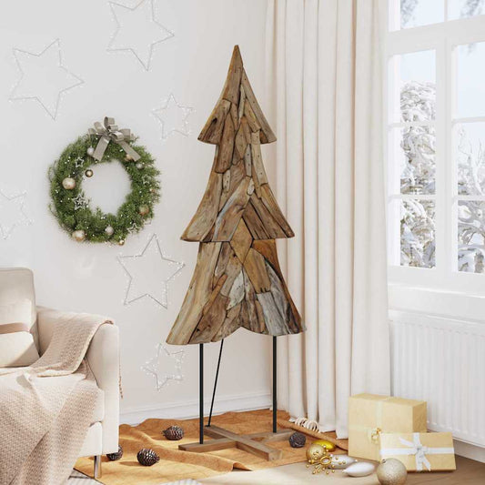 Karácsonyfa állvánnyal Barna 181,5 cm Tömör tíkfa