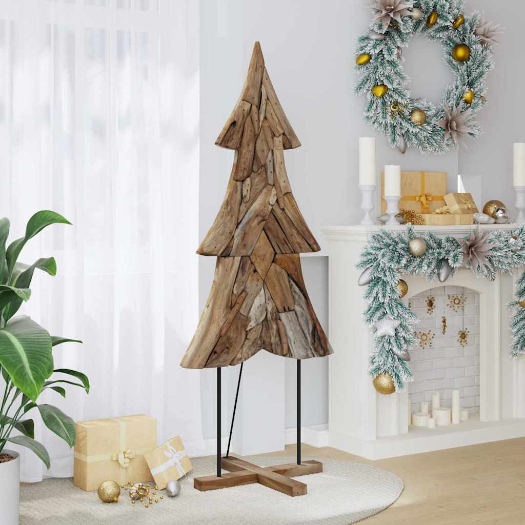 Karácsonyfa állvánnyal Barna 181,5 cm Tömör tíkfa
