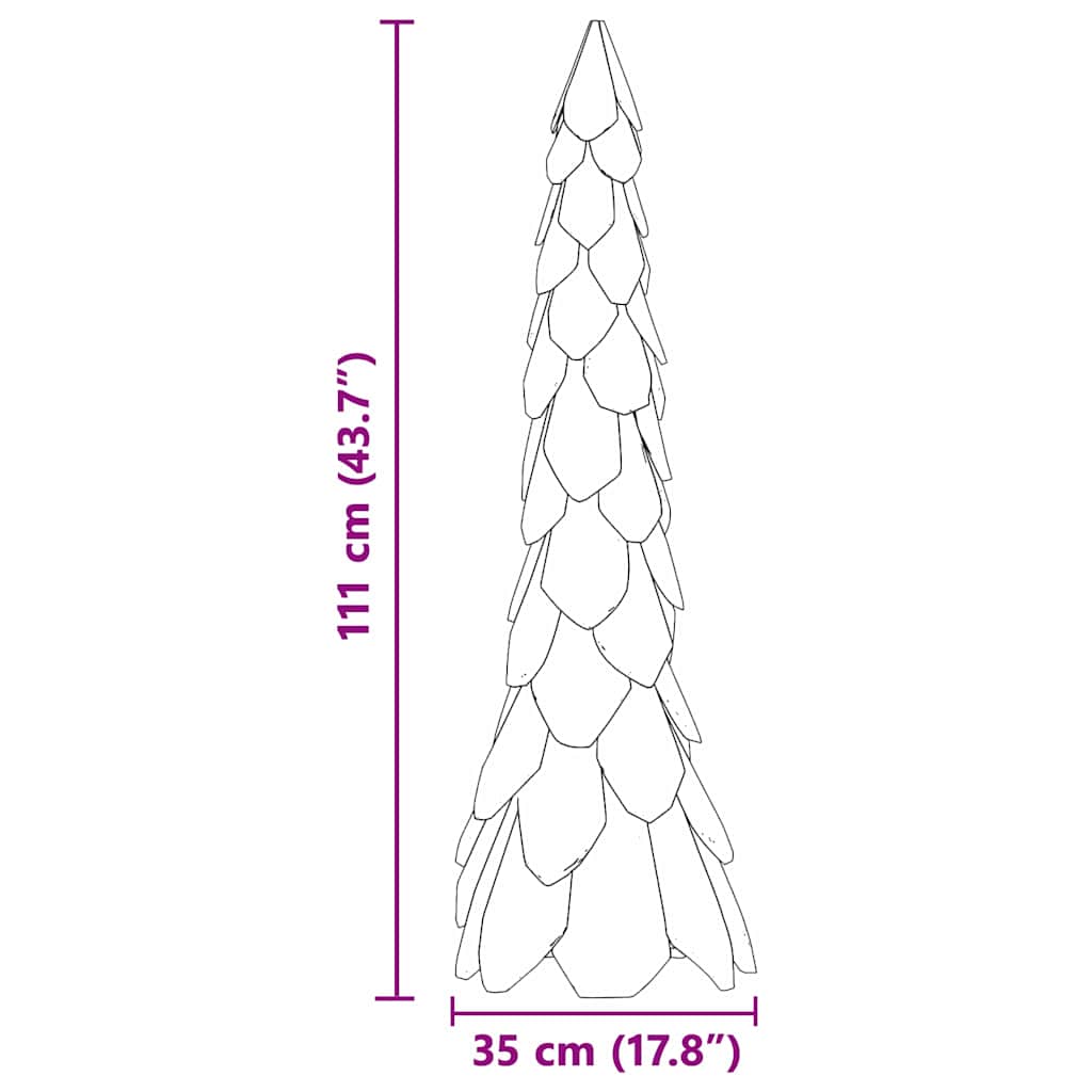 Karácsonyfa állvánnyal Barna 111 cm Tömör tíkfa