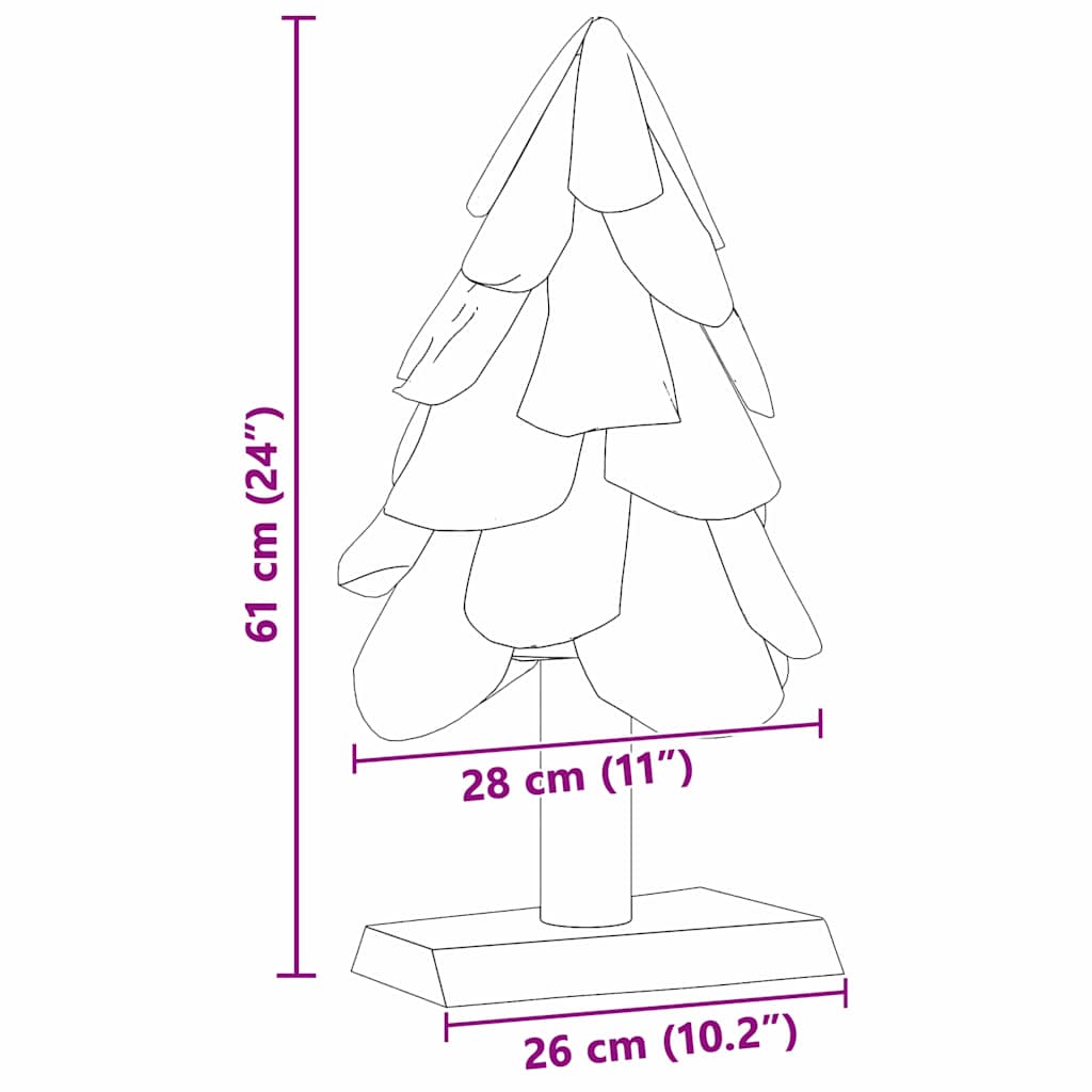Karácsonyfa állvánnyal Barna 61 cm Tömör tíkfa