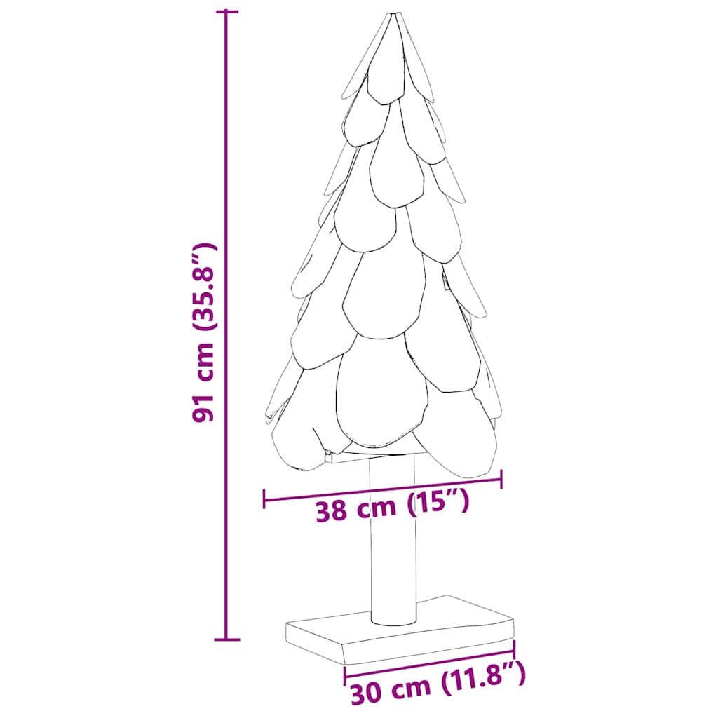 Karácsonyfa állvánnyal Barna 91 cm Tömör tíkfa