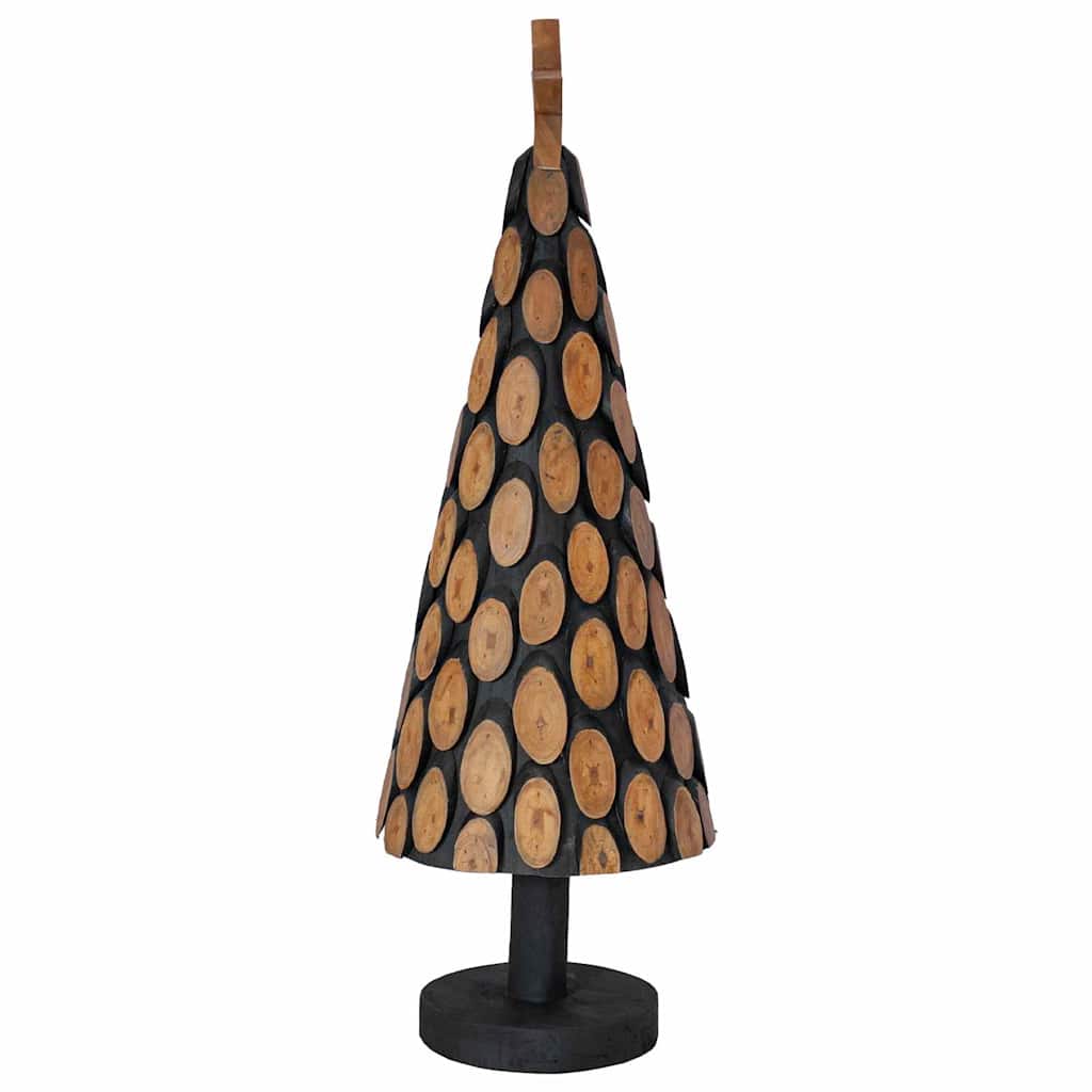 Karácsonyfa állvánnyal Barna 90 cm Tömör tíkfa