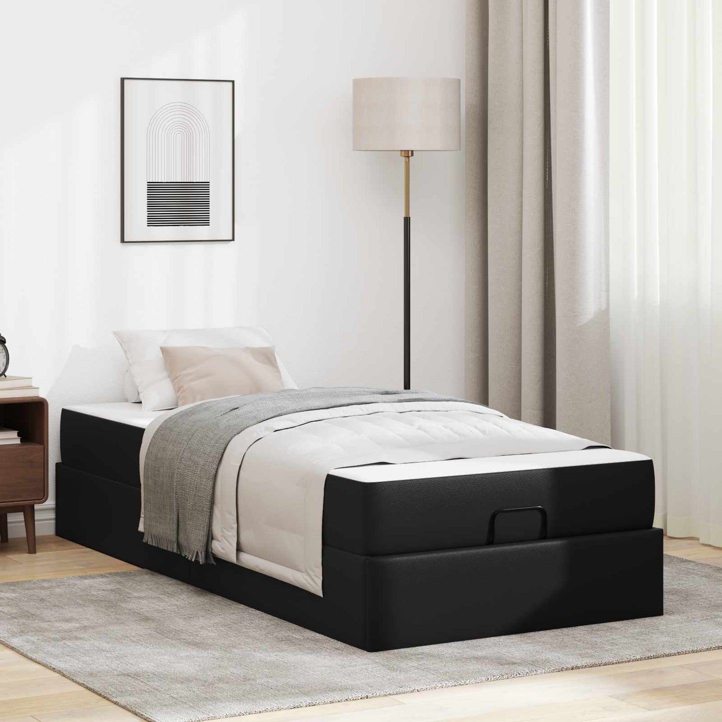 Ágykeret matraccal Egyéb 2 pcs Fekete PVC