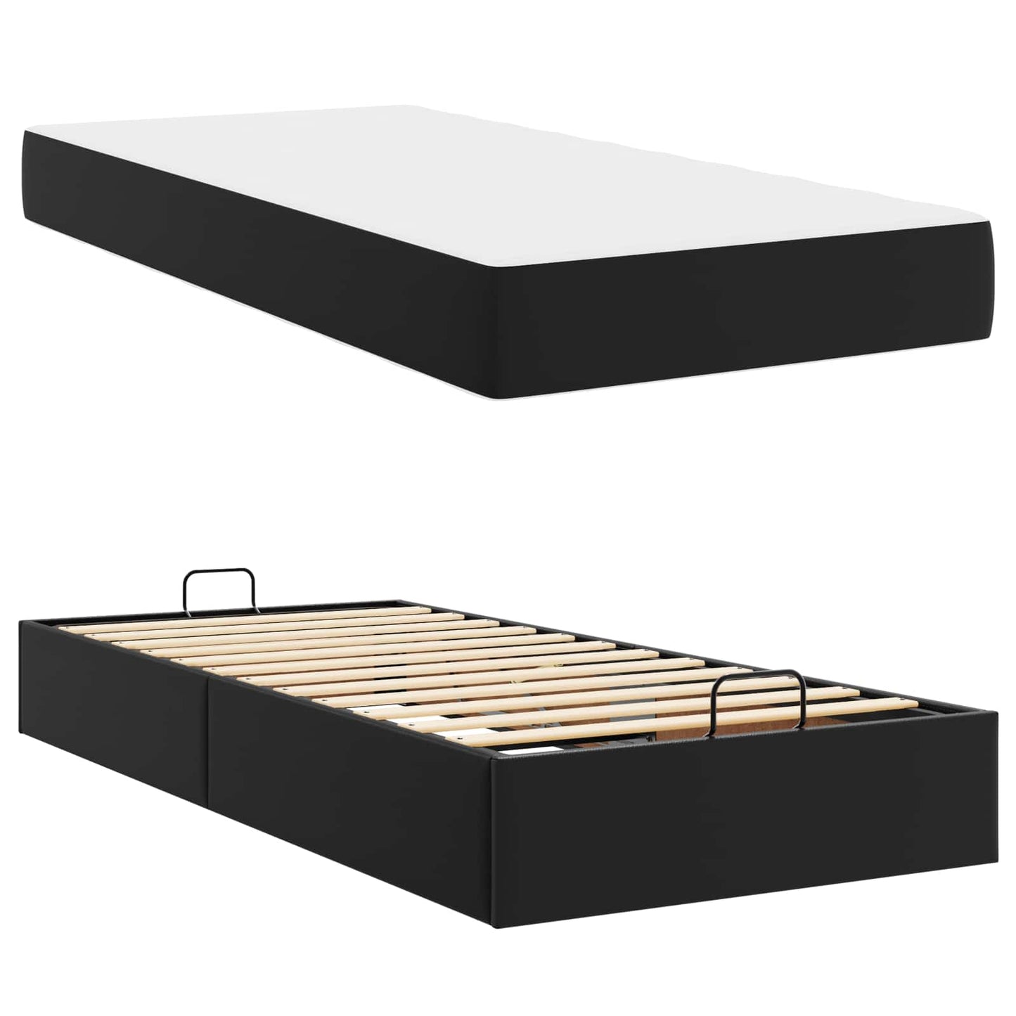 Ágykeret matraccal Egyéb 2 pcs Fekete PVC