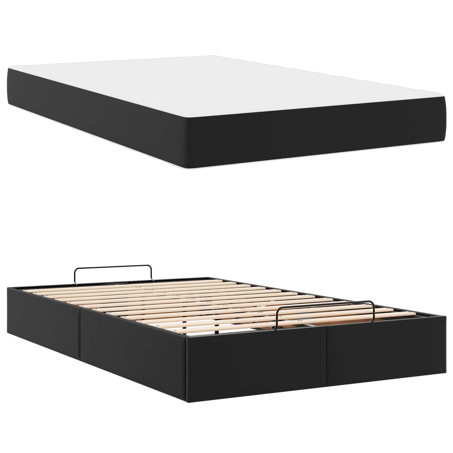 Ágykeret matraccal Egyéb 2 pcs Fekete PVC
