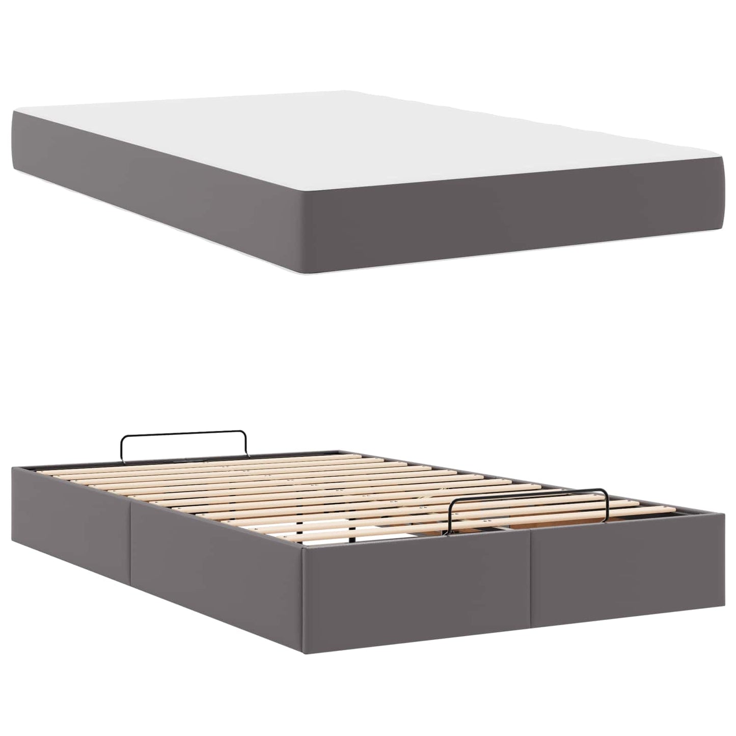 Ágykeret matraccal Egyéb 2 pcs Szürke PVC