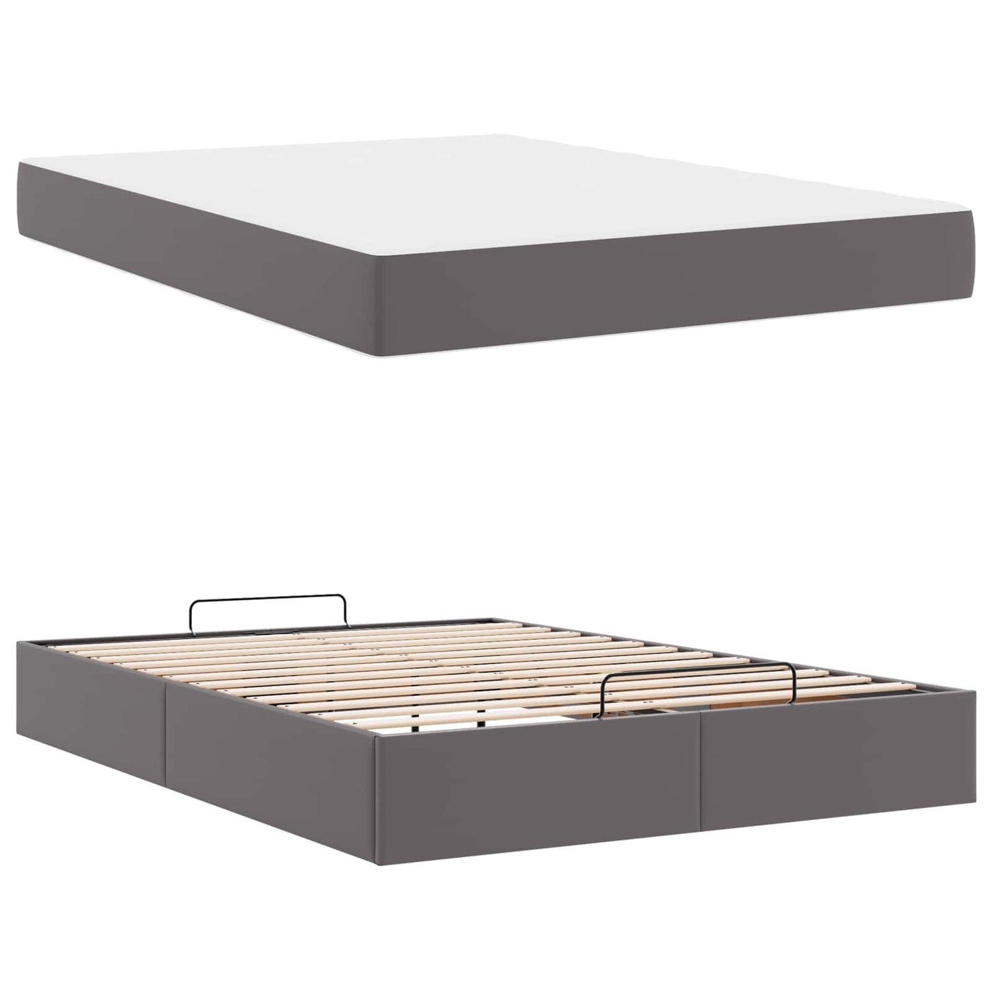 Ágykeret matraccal Egyéb 2 pcs Szürke PVC