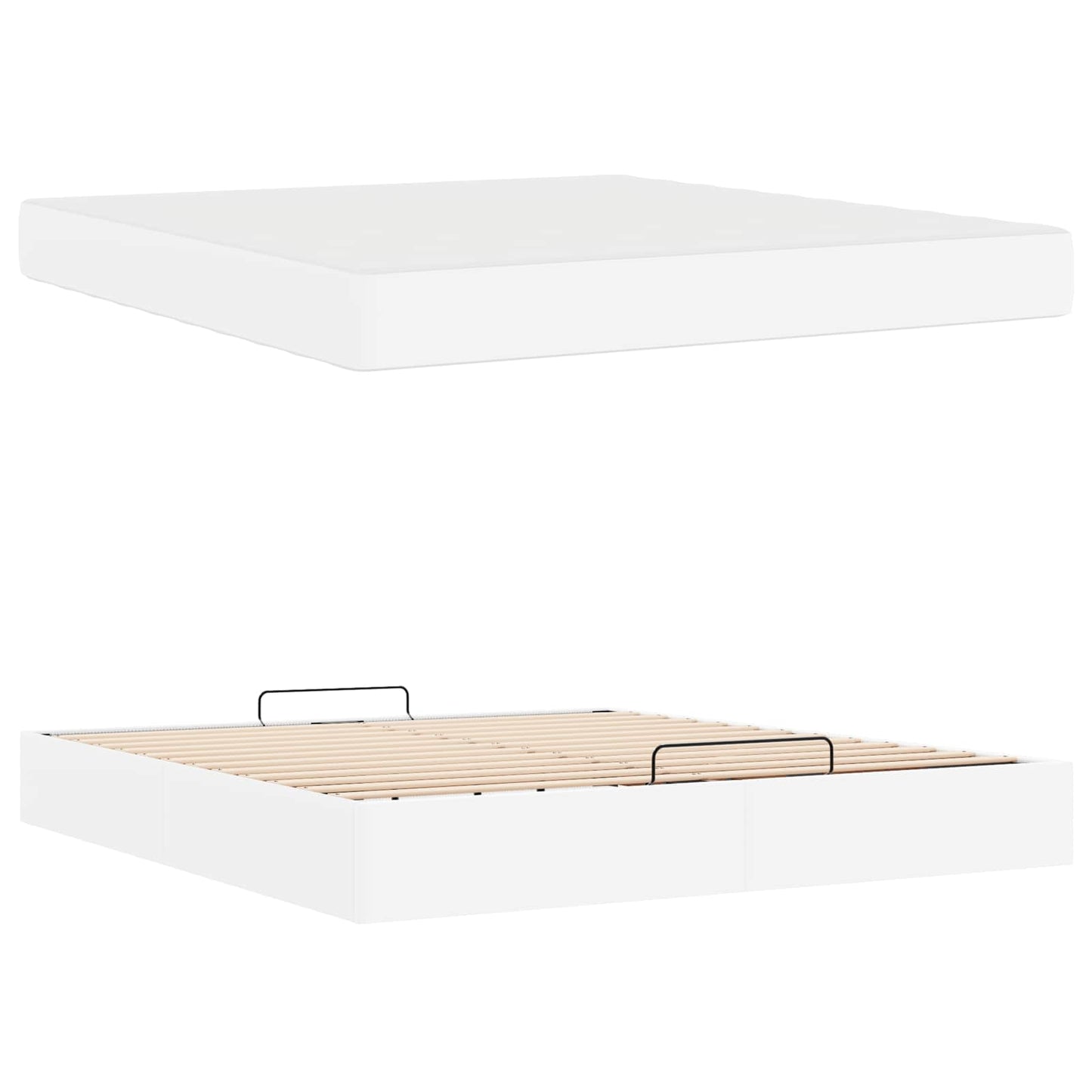 Ágykeret matraccal Egyéb 2 pcs Fehér PVC
