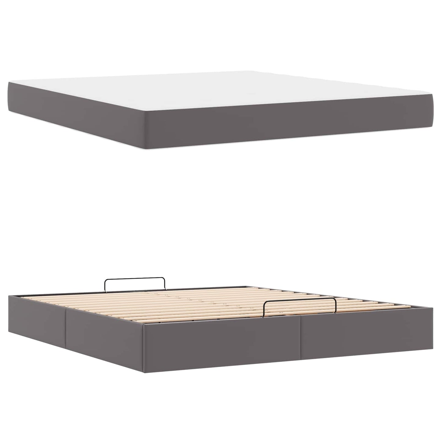 Ágykeret matraccal Egyéb 2 pcs Szürke PVC