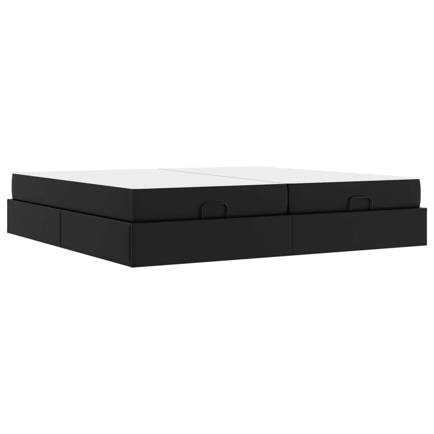 Ágykeret matraccal matracmal 2 pcs Fekete PVC