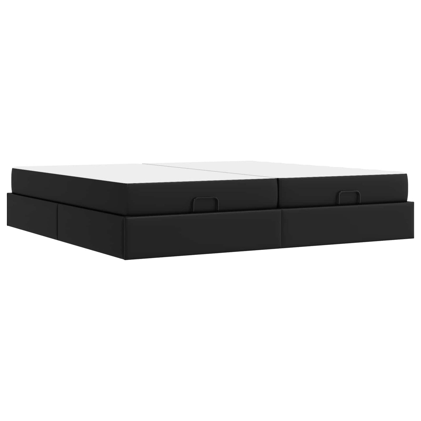 Ágykeret matraccal matracmal 2 pcs Fekete PVC