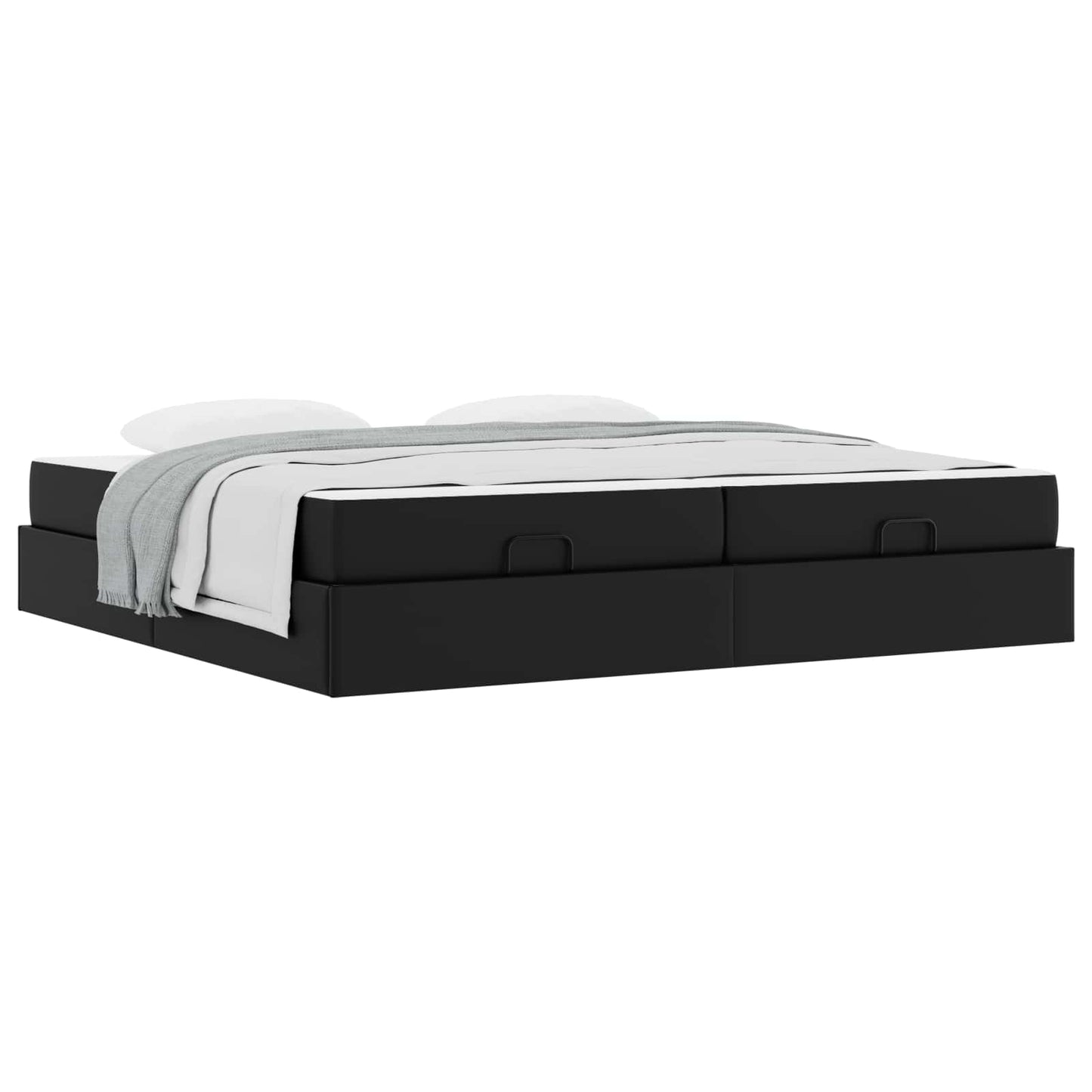 Ágykeret matraccal matracmal 2 pcs Fekete PVC