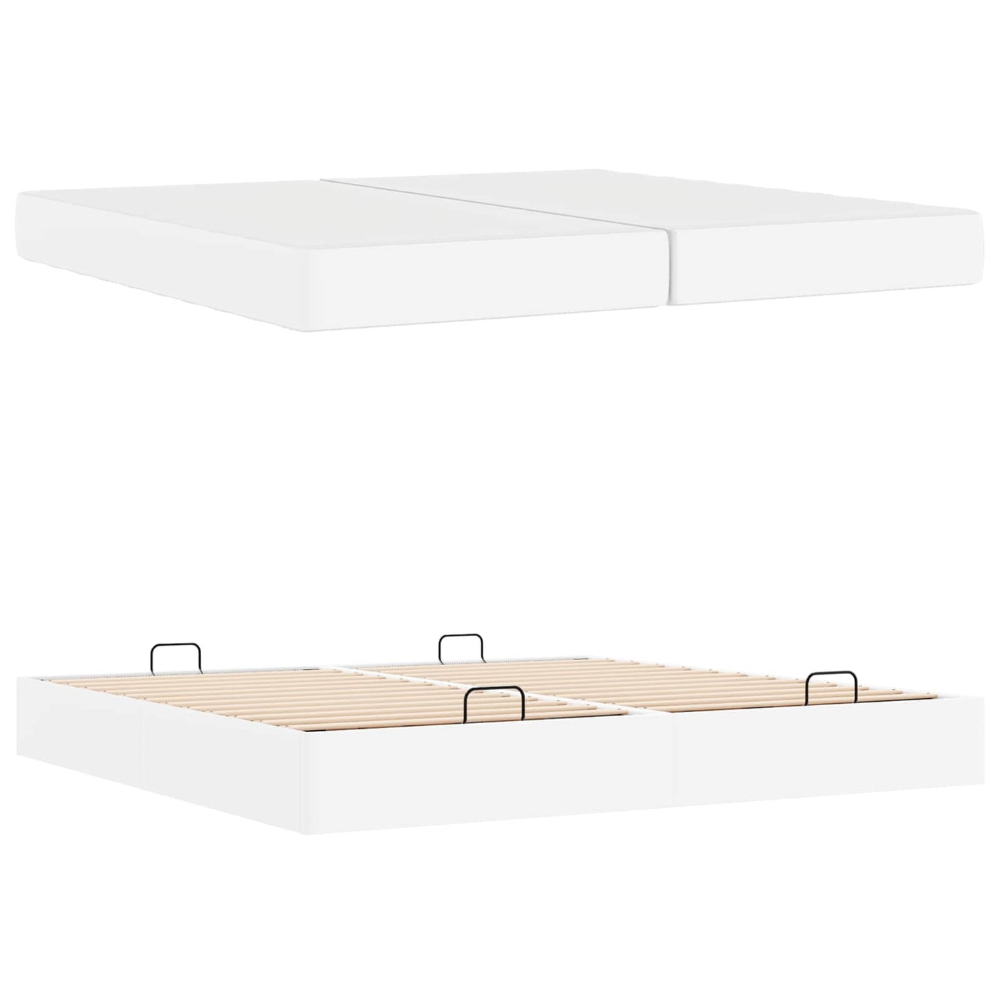 Ágykeret matraccal matracmal 2 pcs Fehér PVC