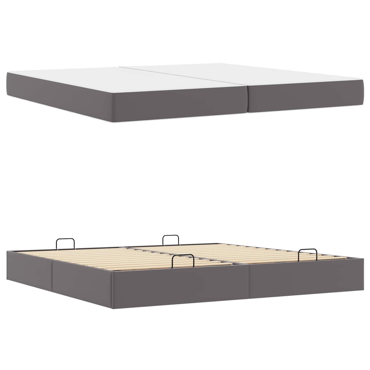 Ágykeret matraccal matracmal 2 pcs Szürke PVC