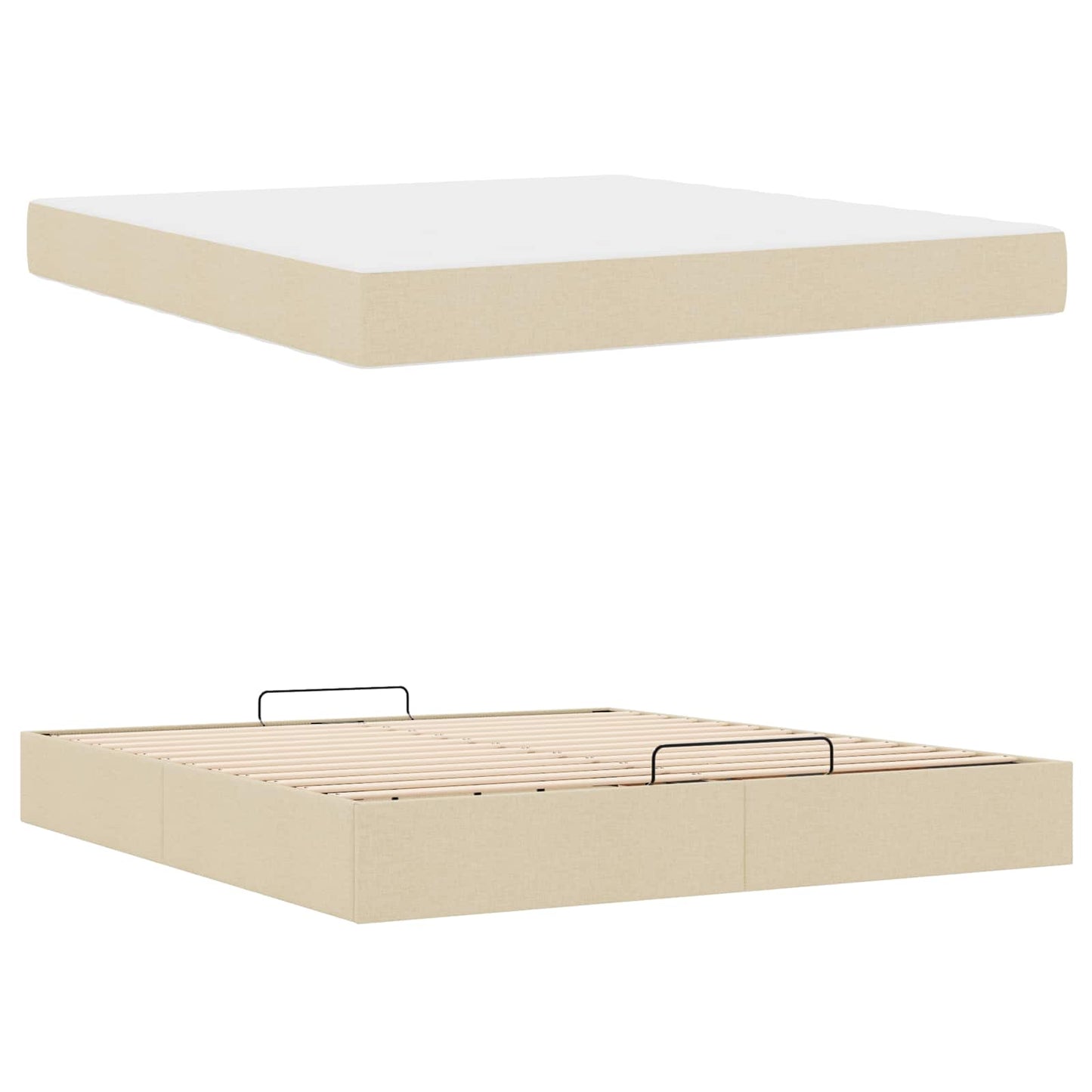 Ágykeret matraccal 2 pcs Krém szövet