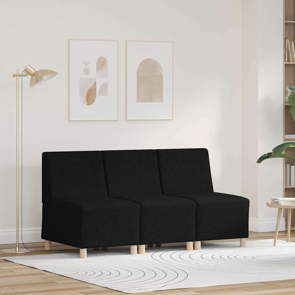 Karfa Nélküli Modularis Kanapé Egység 3 pcs Fekete