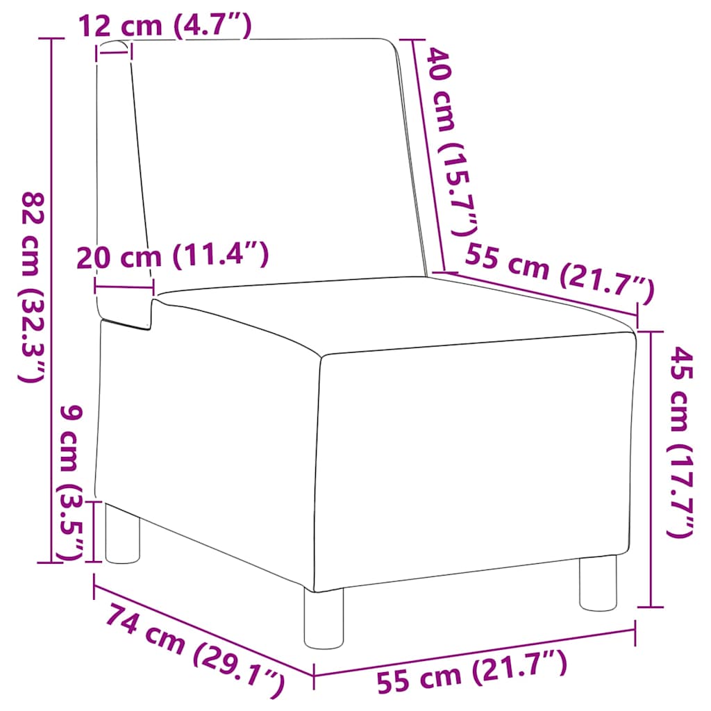 Karfa Nélküli Modularis Kanapé Egység 3 pcs Fekete