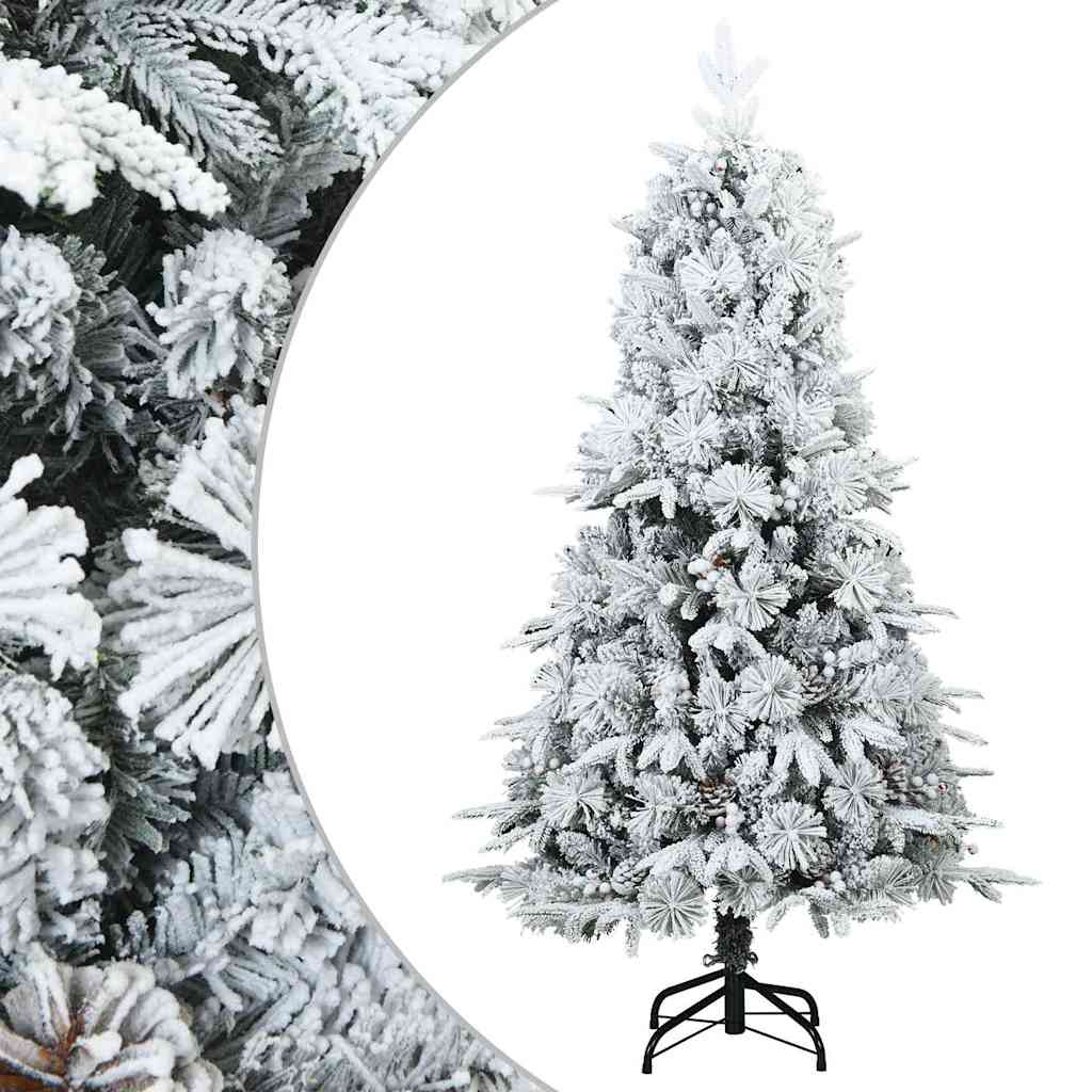 Műanyag Rugalmas Karácsonyfát Havas Flokkal Fehér 120 cm