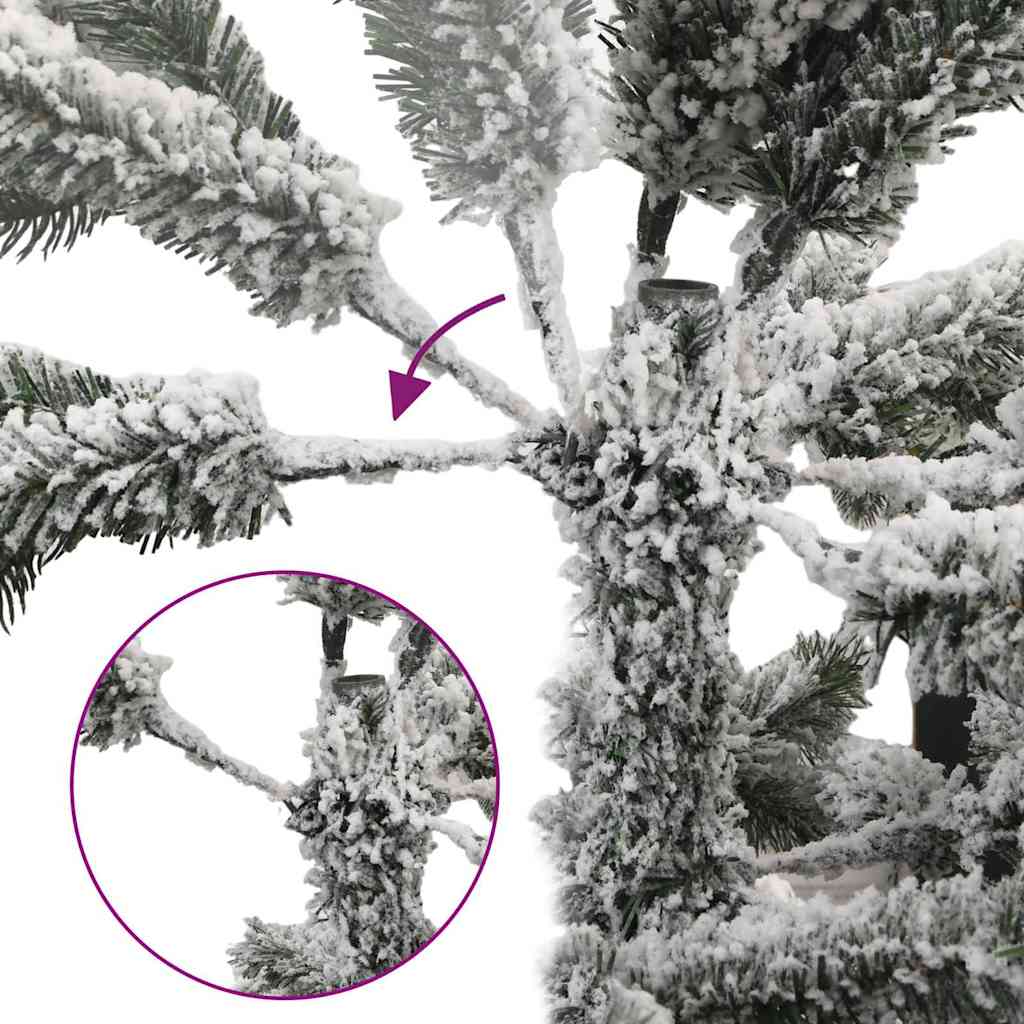 Műanyag Rugalmas Karácsonyfát Havas Flokkal Fehér 210 cm