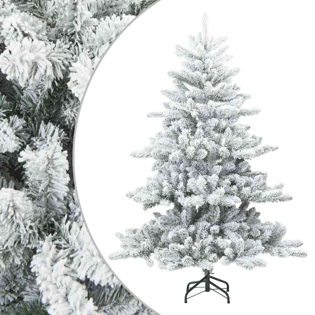 Műanyag Rugalmas Karácsonyfát Havas Flokkal Fehér 150 cm
