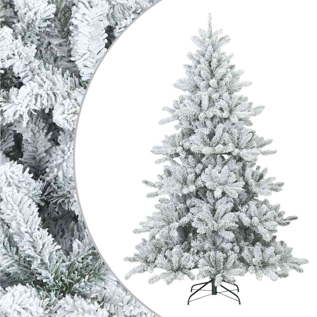 Műanyag Rugalmas Karácsonyfát Havas Flokkal Fehér 240 cm