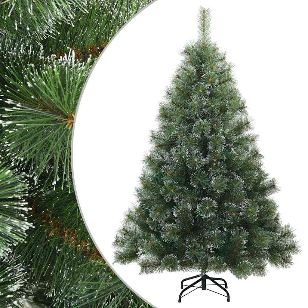 Műanyag Rugalmas Karácsonyfát Havas Flokkal Zöld 120 cm