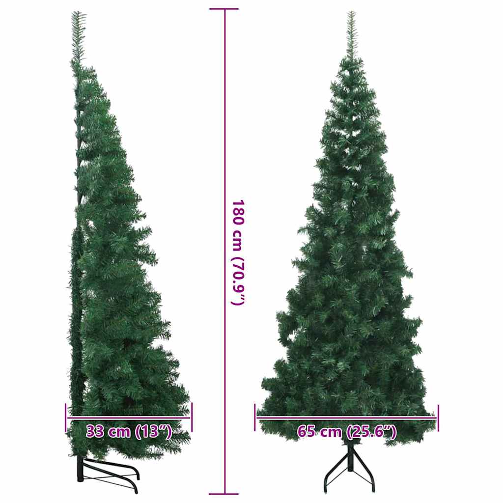 Sarok Műkarácsonyfa 300 LED-del Zöld 180 cm PVC és fém