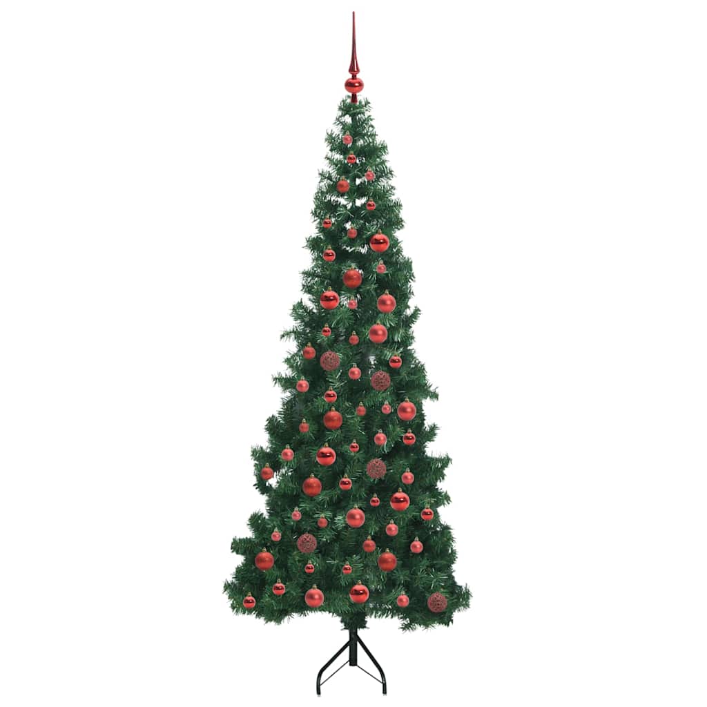 Sarok Műkarácsonyfa 300 LED-del Zöld 180 cm PVC és fém