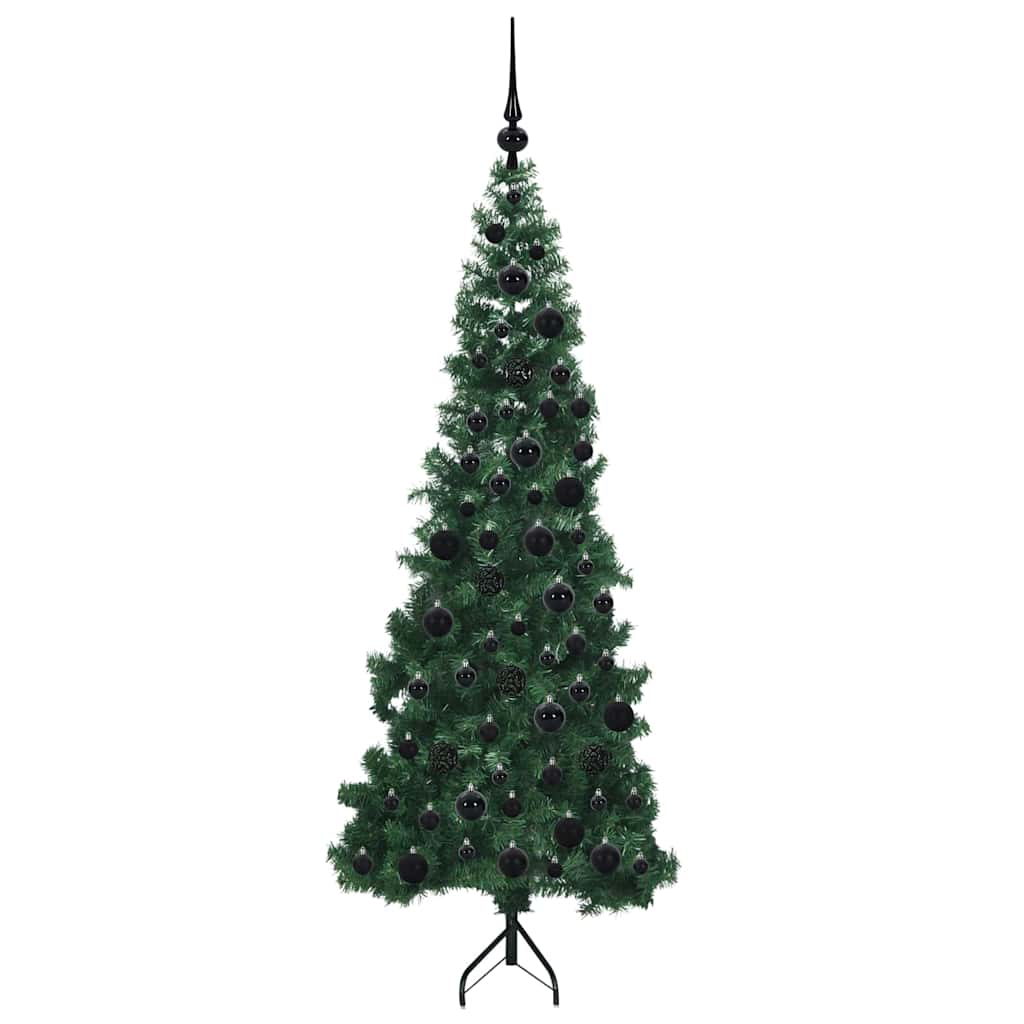 Sarok Műkarácsonyfa 300 LED-del Zöld 180 cm PVC és fém