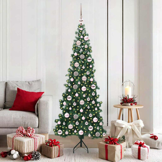 Sarok Műkarácsonyfa 300 LED-del Zöld 180 cm PVC és fém