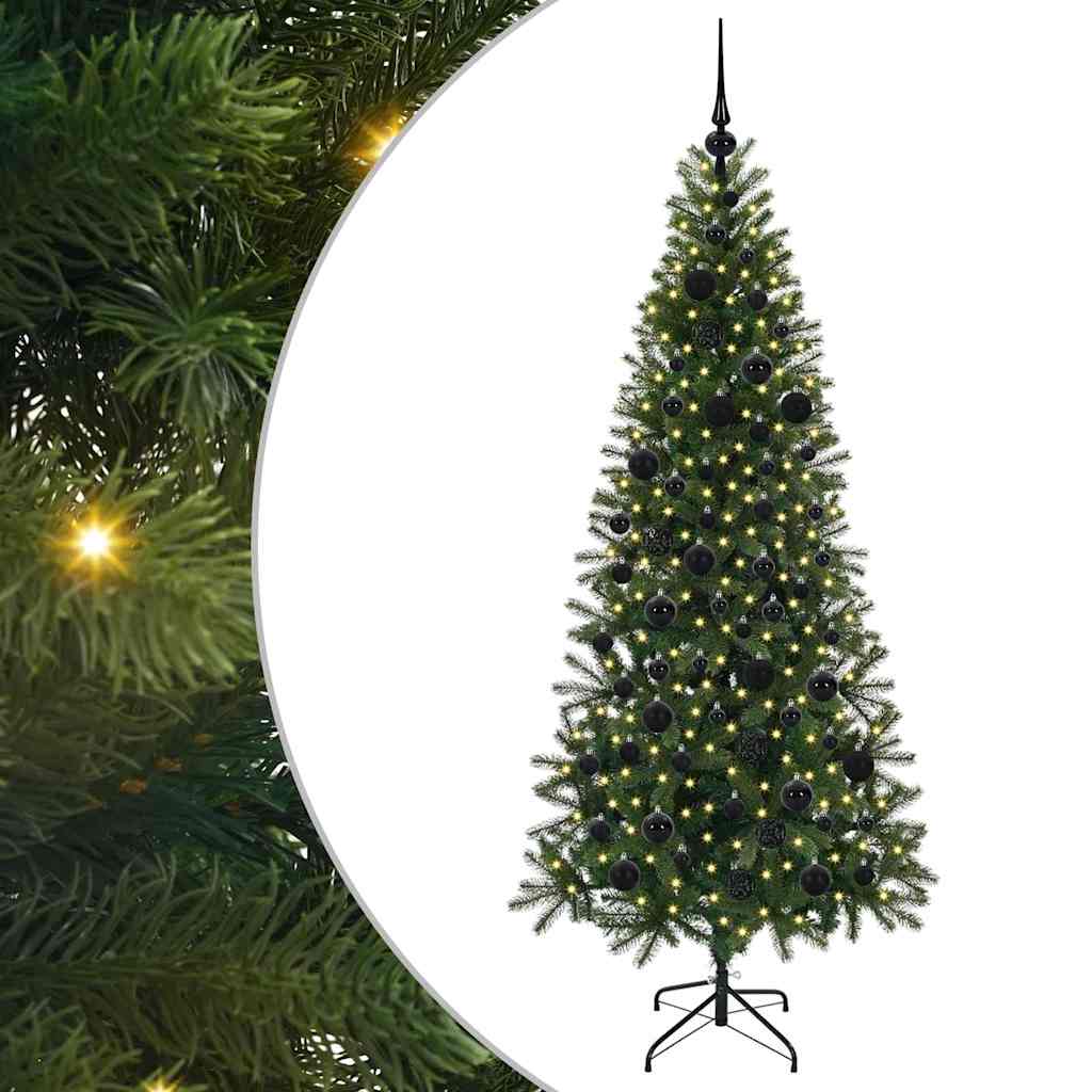 Mű karácsonyfa 300 LED-del állvánnyal Zöld 180 cm PE és PVC