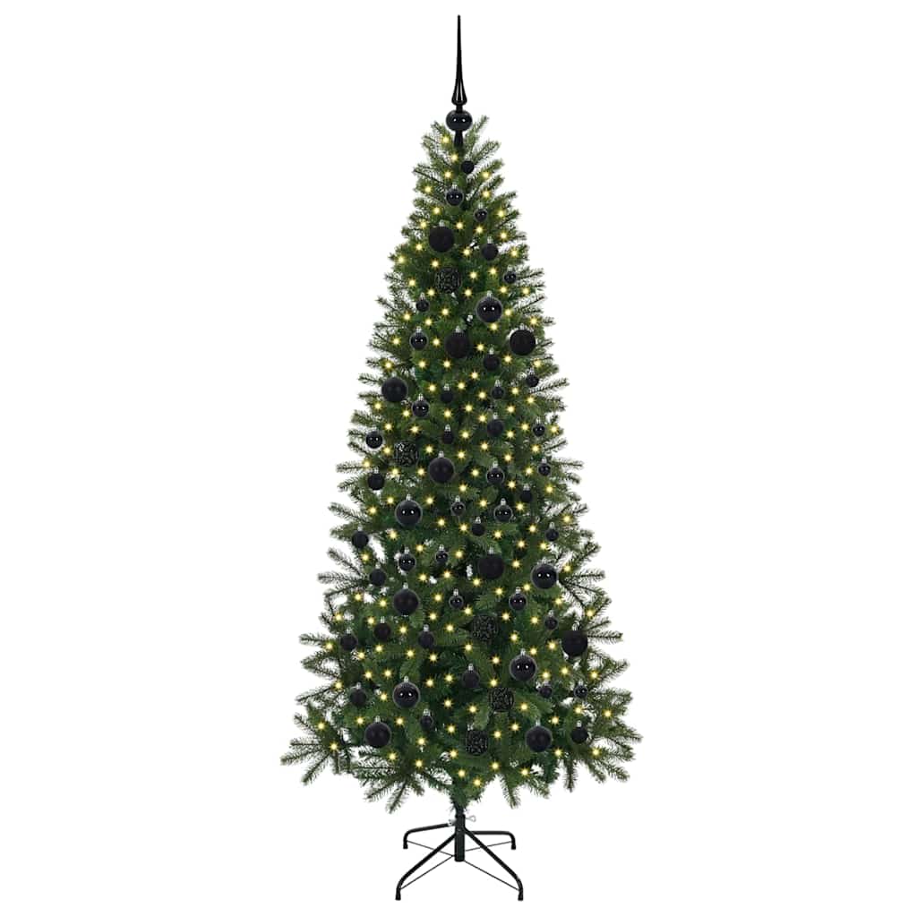 Mű karácsonyfa 300 LED-del állvánnyal Zöld 180 cm PE és PVC