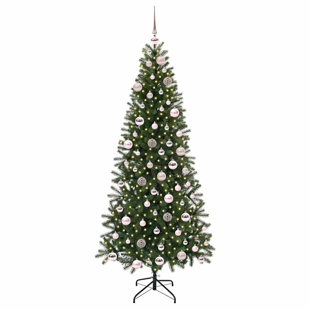Mű karácsonyfa 300 LED-del állvánnyal Zöld 180 cm PE és PVC