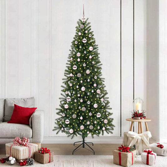 Mű karácsonyfa 300 LED-del állvánnyal Zöld 210 cm PE és PVC