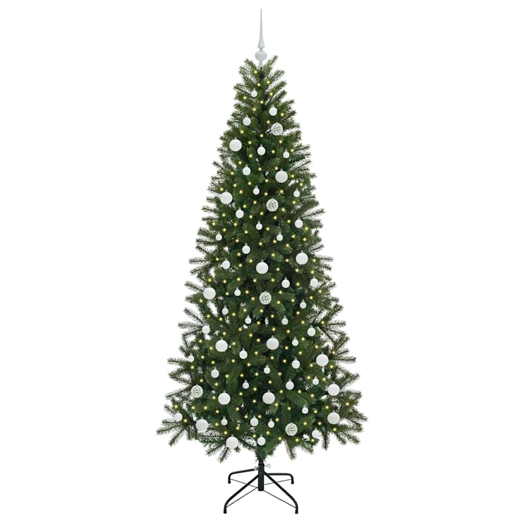 Mű karácsonyfa 300 LED-del állvánnyal Zöld 210 cm PE és PVC