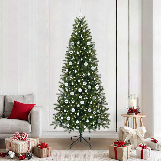 Mű karácsonyfa 300 LED-del állvánnyal Zöld 210 cm PE és PVC