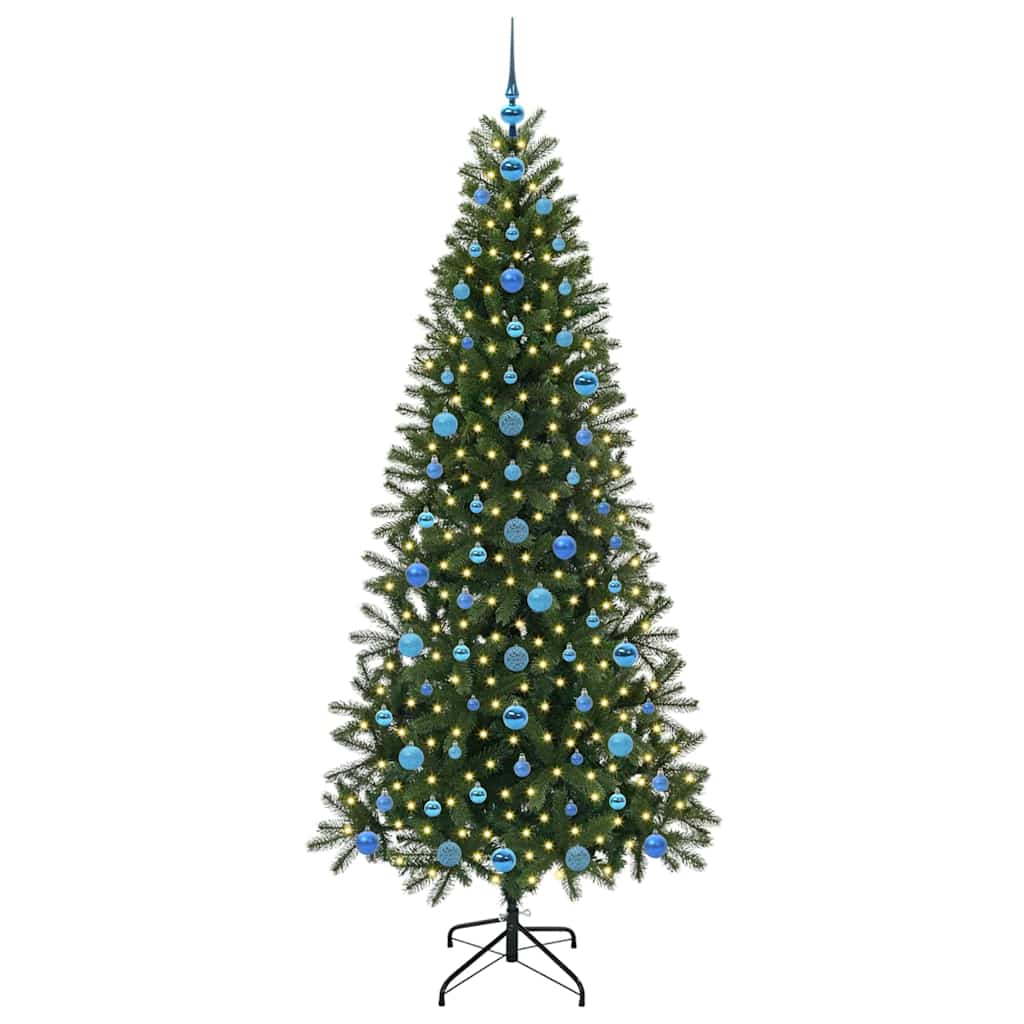 Mű karácsonyfa 300 LED-del állvánnyal Zöld 210 cm PE és PVC