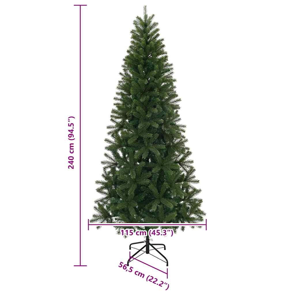 Mű karácsonyfa 300 LED-del állvánnyal Zöld 240 cm PE és PVC