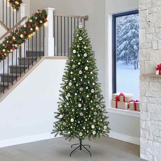 Mű karácsonyfa 300 LED-del állvánnyal Zöld 240 cm PE és PVC