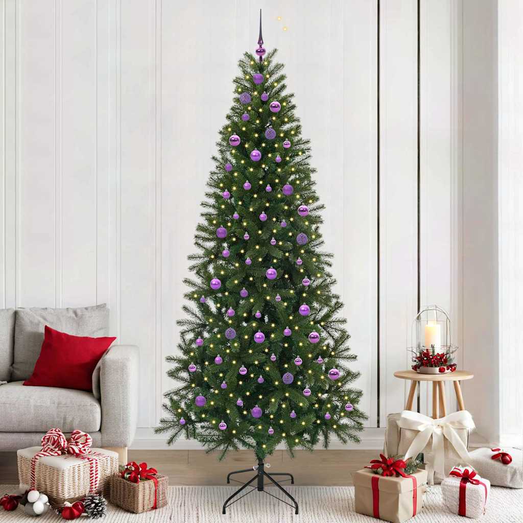 Mű karácsonyfa 300 LED-del állvánnyal Zöld 240 cm PE és PVC