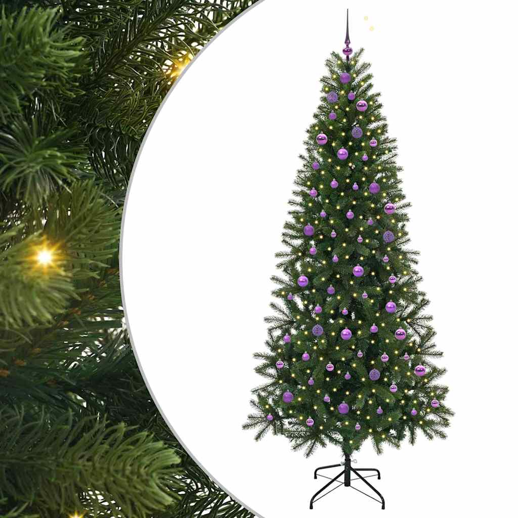 Mű karácsonyfa 300 LED-del állvánnyal Zöld 240 cm PE és PVC