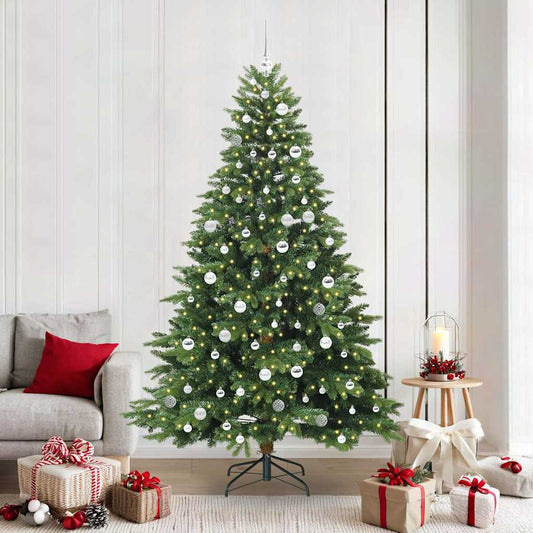 Mű karácsonyfa 300 LED-del állvánnyal Zöld 210 cm PE és PVC