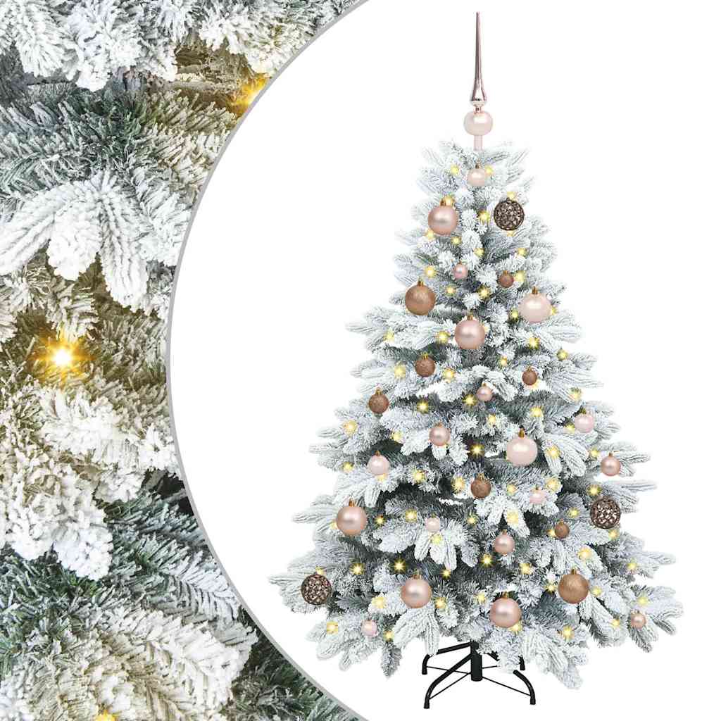 Mű karácsonyfa 150 LED-del állvánnyal Fehér 120 cm PE és PVC