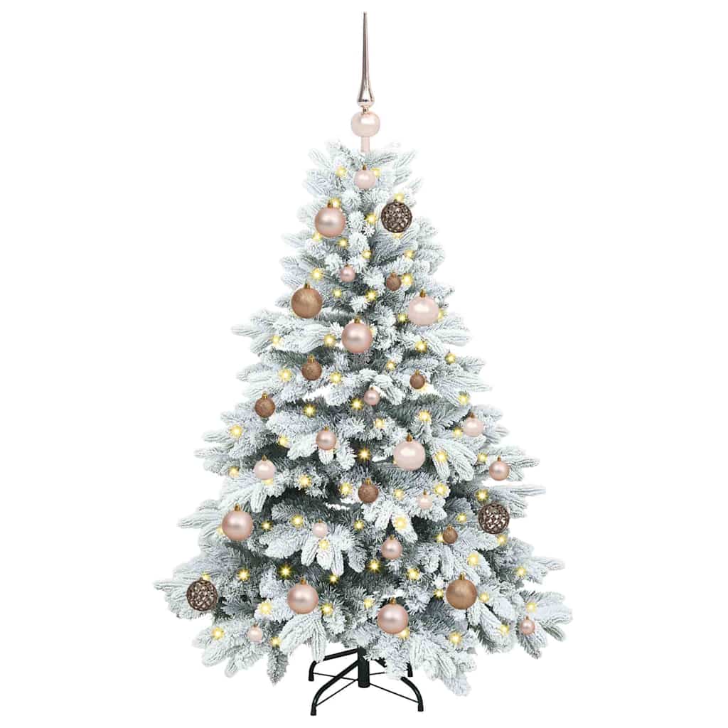 Mű karácsonyfa 150 LED-del állvánnyal Fehér 120 cm PE és PVC