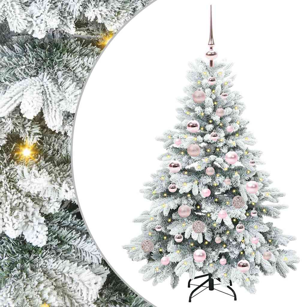 Mű karácsonyfa 150 LED-del állvánnyal Fehér 120 cm PE és PVC