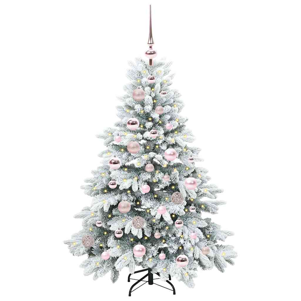 Mű karácsonyfa 150 LED-del állvánnyal Fehér 120 cm PE és PVC