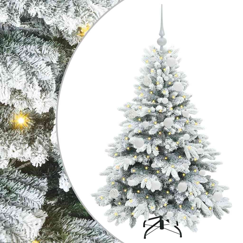 Mű karácsonyfa 150 LED-del állvánnyal Fehér 120 cm PE és PVC