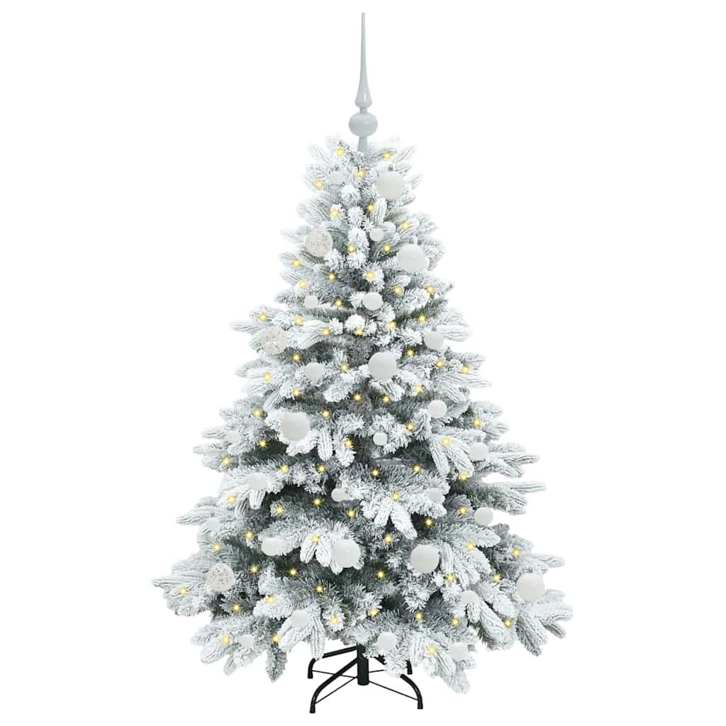 Mű karácsonyfa 150 LED-del állvánnyal Fehér 120 cm PE és PVC
