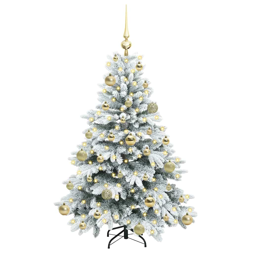 Mű karácsonyfa 150 LED-del állvánnyal Fehér 120 cm PE és PVC