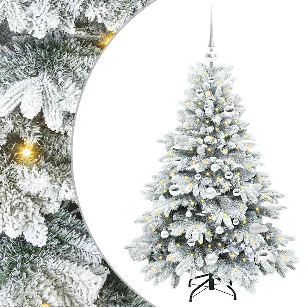 Mű karácsonyfa 150 LED-del állvánnyal Fehér 120 cm PE és PVC